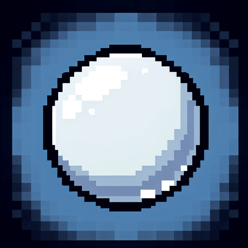 a white bubble, pixel style, as in pang game.
Single Game Texture.  In-Game asset.  2d.  Blank background.  High contrast.  No shadows