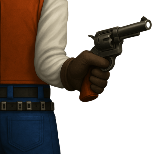 Make Sherrif point his gun ahead