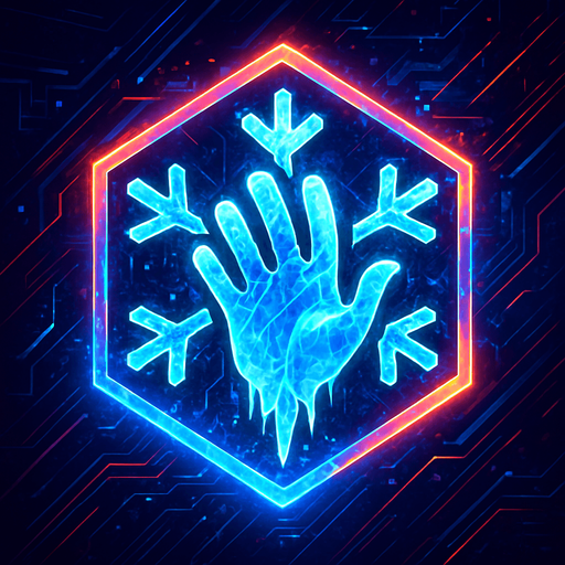 Ability icon 'Ice freeze' . cyberpunk. abstract. Futuer. different colors. HD colors