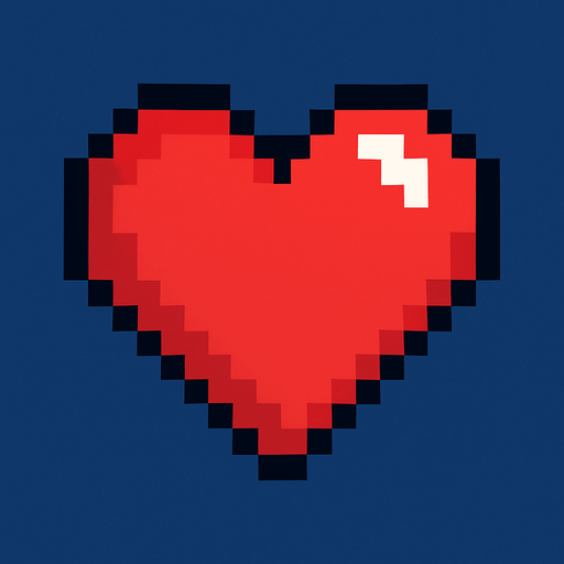 Heart pixart.
In-Game asset.  2d.  High contrast.  No shadows