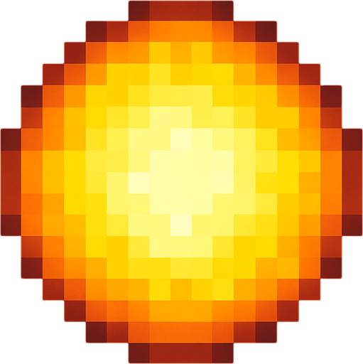 bola de luz de pixeles.
In-Game asset.  2d.  High contrast.  No shadows