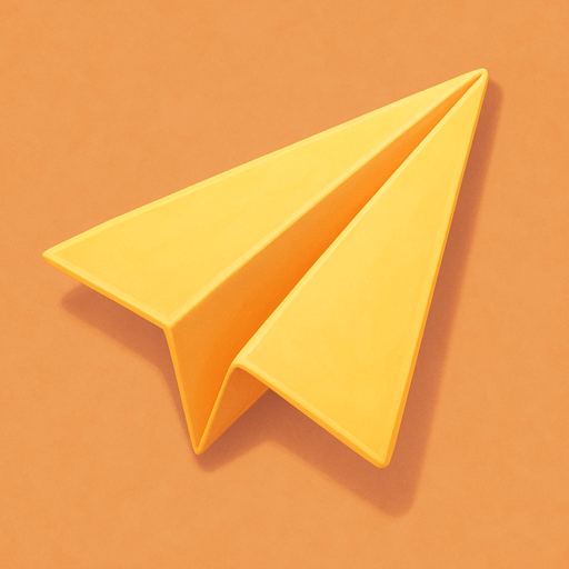 A paper plane. Cute soft graphics. soft ambient light. semi-matte to satin surfaces. naturalistic with slight saturation boost colors. 
In-Game asset.  2d.  High contrast.  No shadows. top down..
In-Game asset.  2d.  High contrast.  No shadows