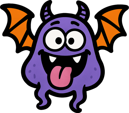 Flying Monster has a silly face.
In-Game asset.  2d.  High contrast.  No shadows