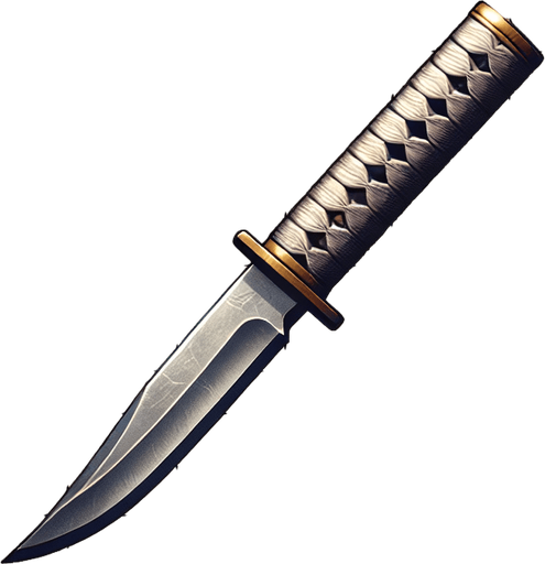 日本の包丁.
Single Game Texture. In-Game asset. 2d. Blank background. High contrast. No shadows.