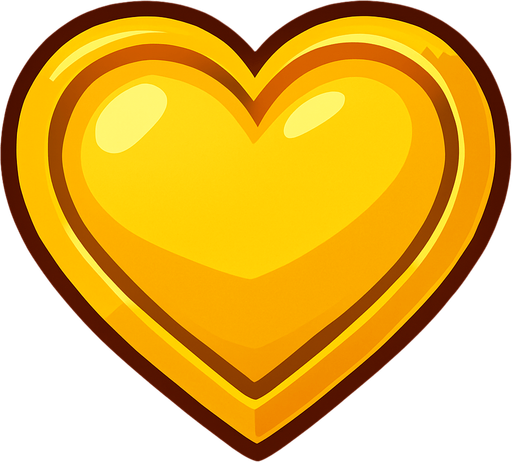 golden Heart.
In-Game asset.  2d.  High contrast.  No shadows