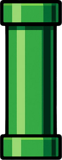 vertical long pipe.
In-Game asset.  2d.  High contrast.  No shadows