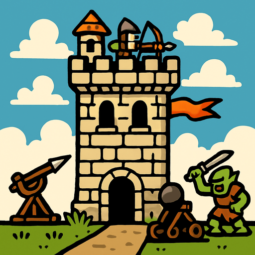 Orta çağ dönemi kule savunma.
In-Game asset.  2d.  High contrast.  No shadows