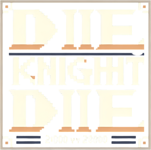 2000 by 2800 high quality banner. Pixelart. title reads: "Die Knight, Die!".
Single Game Texture. In-Game asset. 2d. Blank background. High contrast. No shadows.
