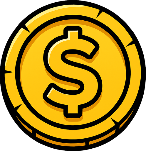 Coin.
In-Game asset.  2d.  High contrast.  No shadows