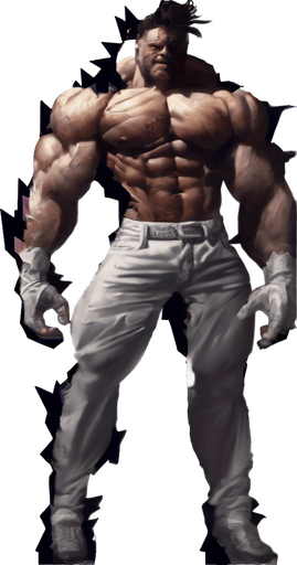 Make his whole body look destroyed.