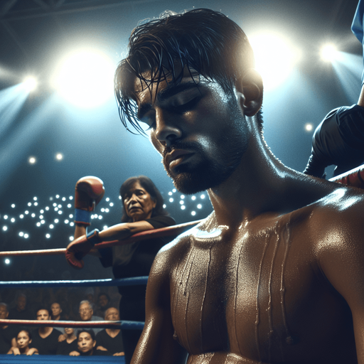 A boxer has lost the match..