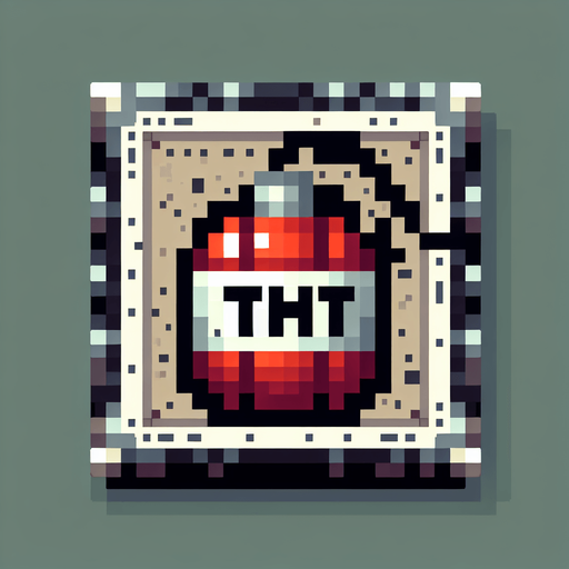 Pixel art, square with the texture of a tnt . Single Game Texture. In-Game asset. 2d. Blank background. High contrast. No shadows.