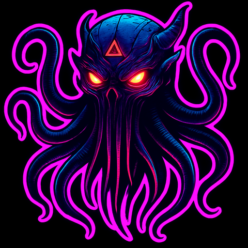 Cutout, only one, cyberpunk neon glow