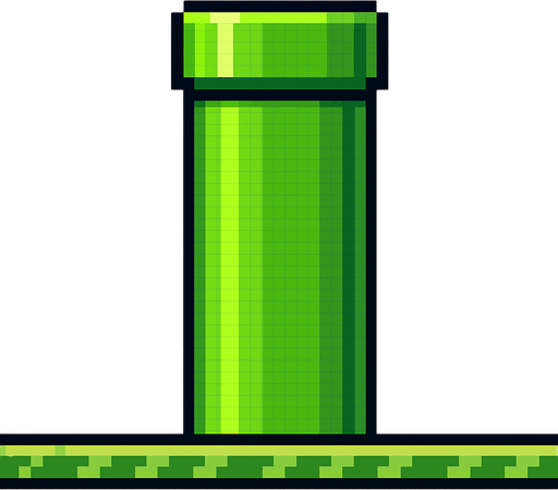 pixel art 2d flappy bird borusu.
In-Game asset.  2d.  High contrast.  No shadows