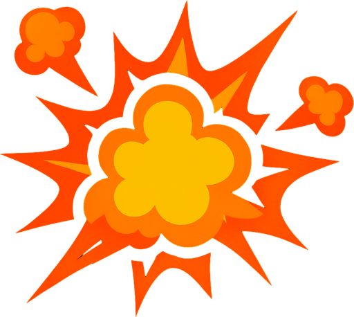 Explosion.
In-Game asset.  2d.  High contrast.  No shadows