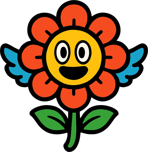 Flying minion flower.
In-Game asset.  2d.  High contrast.  No shadows