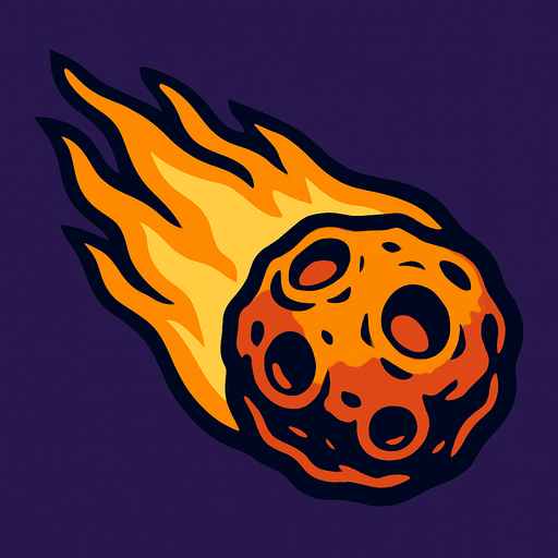 meteor.
In-Game asset.  2d.  High contrast.  No shadows