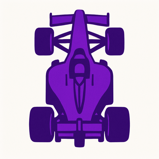 Purple F1 from a bird's eye view..
In-Game asset.  2d.  High contrast.  No shadows