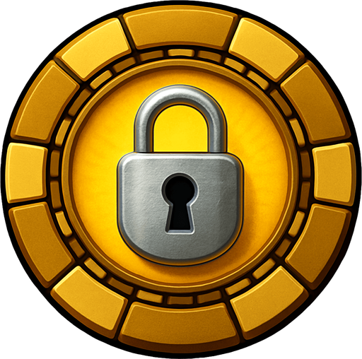 Change the image of the shield into the center to a steel padlock with a keyhole on it. Change the background color in the center to yellow.