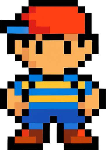 pixel player.
In-Game asset.  2d.  High contrast.  No shadows