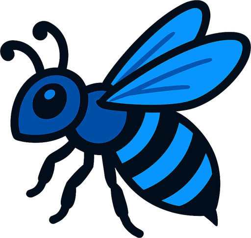 Abeille bleu.
In-Game asset.  2d.  High contrast.  No shadows