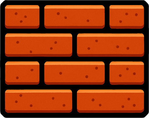 Brick block.
In-Game asset.  2d.  High contrast.  No shadows