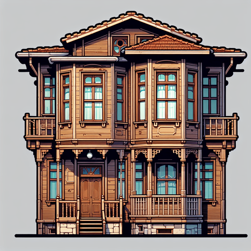 orman evi No background. Transparent background. Blank background. No shadows. 2d. In-Game asset. flat