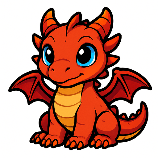 Chiot dragon (animal).
In-Game asset.  2d.  High contrast.  No shadows