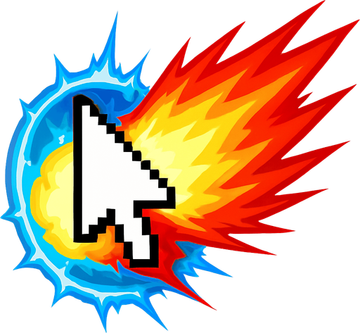 Cursor hadouken overpowed.
In-Game asset.  2d.  High contrast.  No shadows