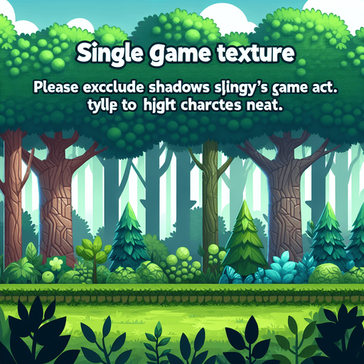 The theme of forest.
Single Game Texture. In-Game asset. 2d. Blank background. High contrast. No shadows.