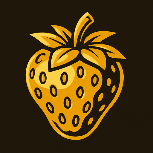 Fraise dorée.
In-Game asset.  2d.  High contrast.  No shadows