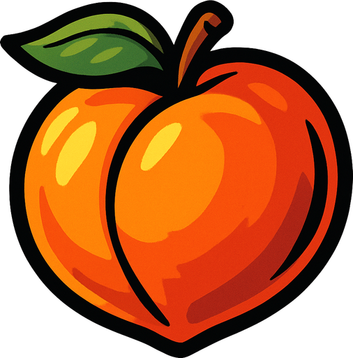 make the peach.
In-Game asset.  2d.  High contrast.  No shadows
