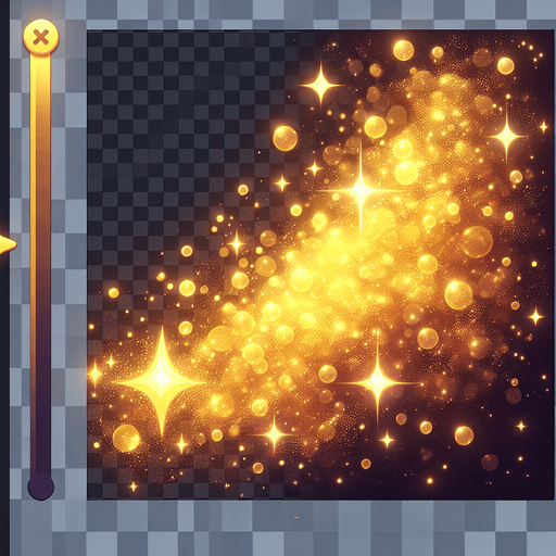 gold sparkle.
Single Game Texture.  In-Game asset.  2d.  Blank background.  High contrast.  No shadows