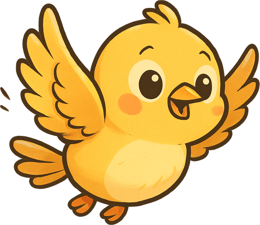 cute lil bird flying cartoon style