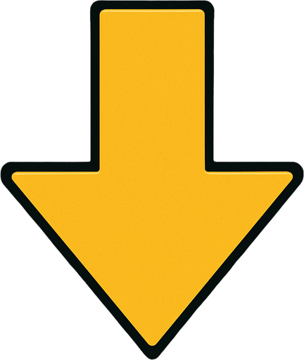 Arrow pointing down.
In-Game asset.  2d.  High contrast.  No shadows