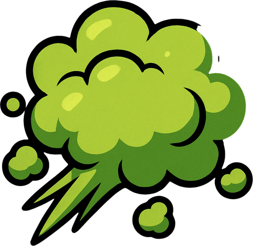 Fart cloud.
In-Game asset.  2d.  High contrast.  No shadows