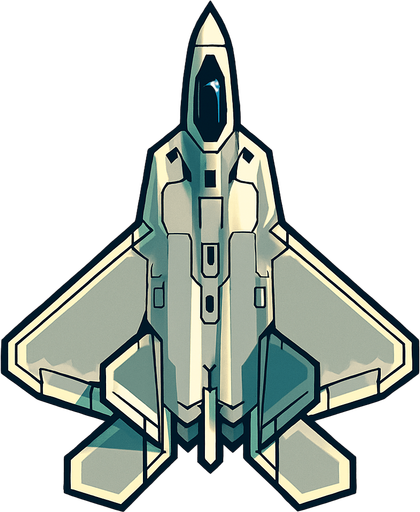 F-22 upp ifrån.
In-Game asset.  2d.  High contrast.  No shadows