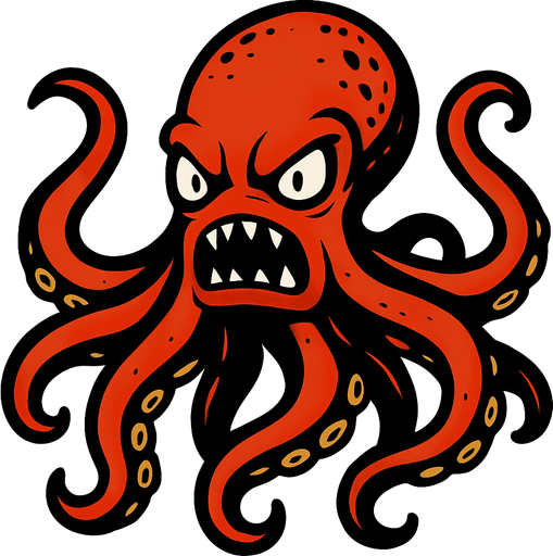 octopus monster.
In-Game asset.  2d.  High contrast.  No shadows