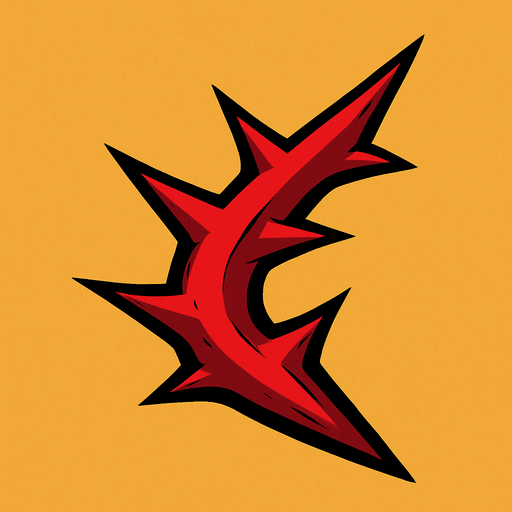 Red thorn pointed.
In-Game asset.  2d.  High contrast.  No shadows