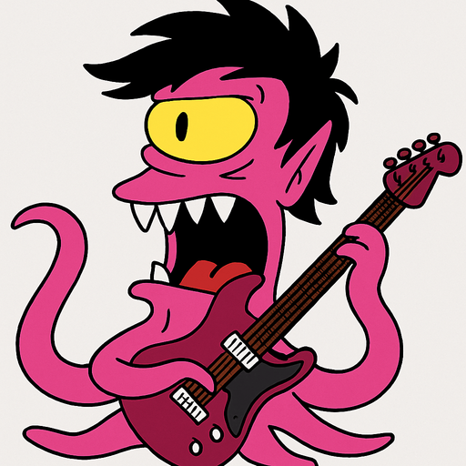 Make my character pink and make him have rock hair and a rock guitar