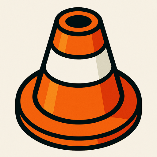 Top of traffic cone.
In-Game asset.  2d.  High contrast.  No shadows