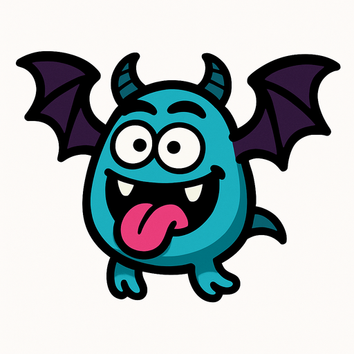 Flying Monster has a silly face.
In-Game asset.  2d.  High contrast.  No shadows