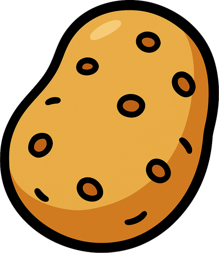 potato.
In-Game asset.  2d.  High contrast.  No shadows. cartoon