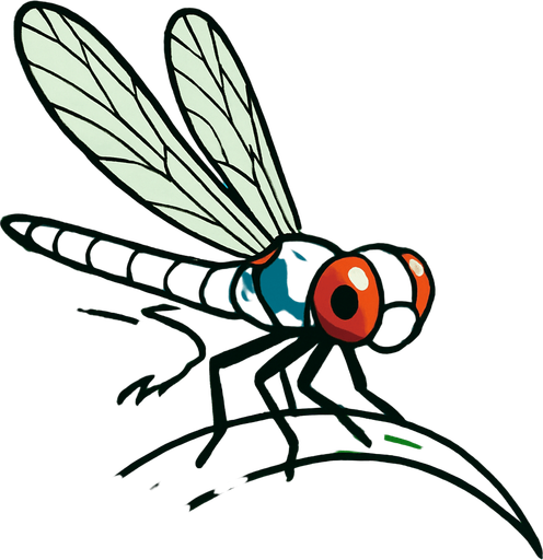 gambar gaya anime capung dengan background sungai.
In-Game asset.  2d.  High contrast.  No shadows