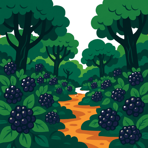 böğürtlen ormanı.
In-Game asset.  2d.  High contrast.  No shadows