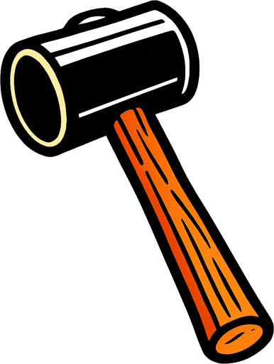 Rubber mallet.
In-Game asset.  2d.  High contrast.  No shadows