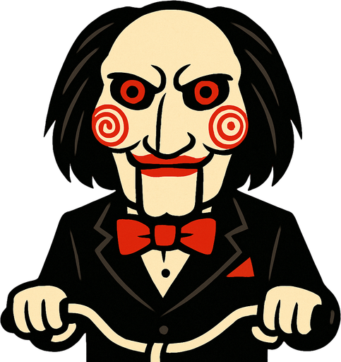 saw( movie charakter).
In-Game asset.  2d.  High contrast.  No shadows