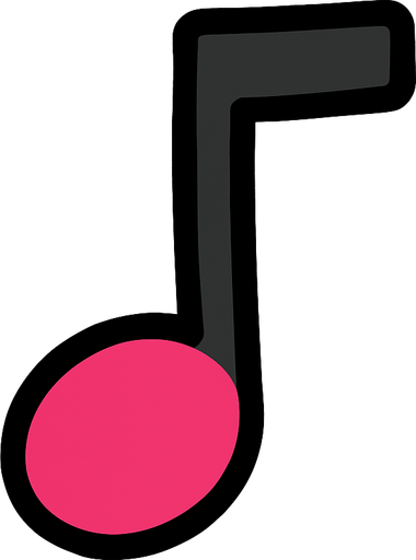 2D muzik yalniz notasi.
In-Game asset.  2d.  High contrast.  No shadows