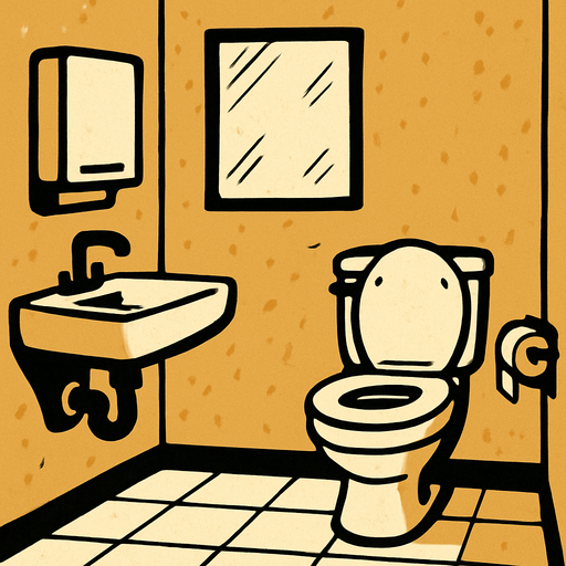 arka plan oluştur tovalet olsun.
In-Game asset.  2d.  High contrast.  No shadows