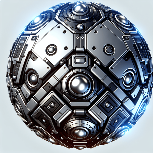 robotic and shiny balls.
Single Game Texture.  In-Game asset.  2d.  Blank background.  High contrast.  No shadows
